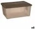 Кутия за Съхранение с Капак Stefanplast Elegance Кафяв Пластмаса 29 x 17 x 39 cm (6 броя)