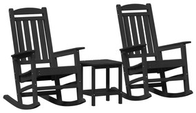 Sonata H 3 Части Градински Комплект Черен HDPE