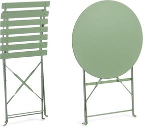 Светлозелен стоманен градински комплект за хранене за 2 Austin – Bizzotto