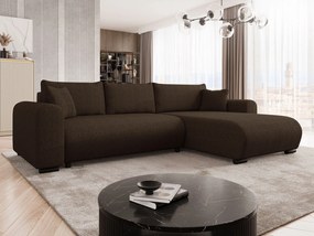 Ъглов диван Merkos-Тъмно кафяво