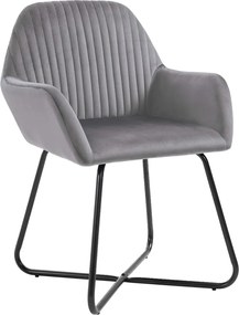 249804 vidaXL Трапезни столове, 2 бр, сиви, кадифе
