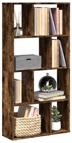 858151 vidaXL Библиотека, опушен дъб, 60x20x120,5 см, инженерно дърво