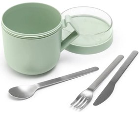 Чаша за супа с капак Brabantia Make&Take 1006294, 600+180 мл, Винтов капак, Без BPA, Зелен
