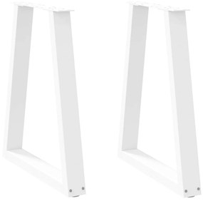 4012565 vidaXL Крака за трапезна маса, V-образни, 2 бр., бели, 60 x (72-73,3) см, стомана