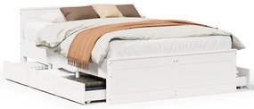 3308778 vidaXL Рамка за легло без матрак с табла 140x190 см борово дърво масив