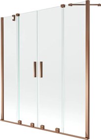 Mexen Velar Двуцветен параван за вана, плъзгащ се, 160 x 150 см, прозрачен,