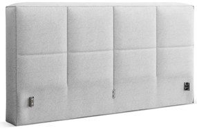 Светлосиво двойно легло 180x200 cm тапицирано с място за съхранение с включена подматрачна рамка Simon Darren – Micadoni