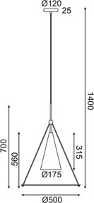 Полилей Quardro-Диаметър: 50 См.