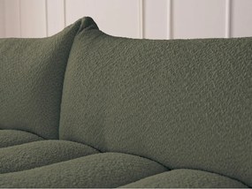 Зелен ъглов диван от прежда с примки от букле (ляв ъгъл) Azra – Bobochic Paris