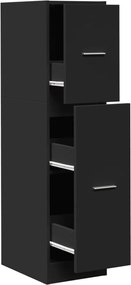855161 vidaXL Шкаф органайзер, черен, 30x41x118 см, инженерно дърво