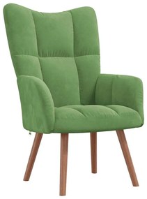 328054 vidaXL Релакс стол, светлозелен, кадифе