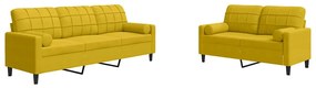 3278417 vidaXL Мека мебел от 2 части с възглавници и болстери жълт кадифе
