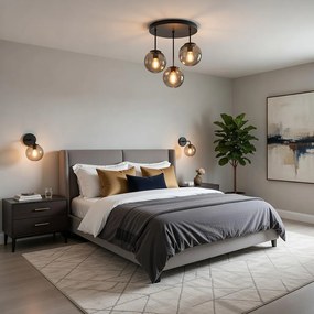 Полилей ГАЛА, черен/сив, 3xE27