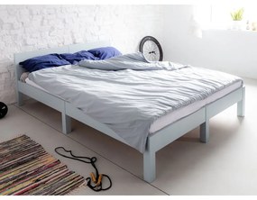 Бяло двойно легло от букова дървесина с решетка 140x200 cm Dabi - Ragaba