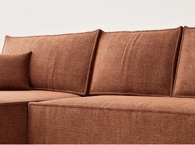 Шенилов сгъваем/с място за съхранение ъглов диван в меден цвят (ляв ъгъл) Maze – Maison de Rêve