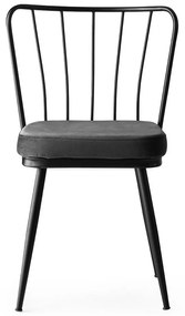 Антрацитни метални трапезни столове в комплект от 2 броя Yildiz - Kalune Design
