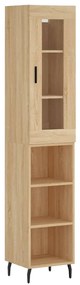 3199380 vidaXL Висок шкаф, сонома дъб, 34,5x34x180 см, инженерно дърво