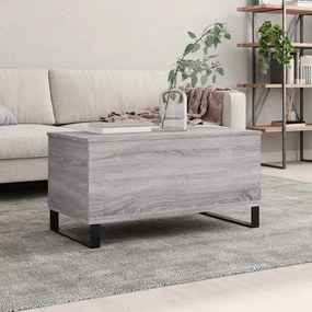 830986 vidaXL Кафе маса, сив сонома, 90x44,5x45 см, инженерно дърво