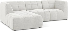 Бял ъглов диван от прежда с примки от букле (ляв ъгъл) Aloha – Makamii