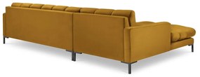 Ъглов диван от жълто кадифе , ляв ъгъл Bali - Cosmopolitan Design