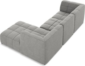 Сив ъглов диван от прежда с примки от букле (десен ъгъл) Aloha – Makamii