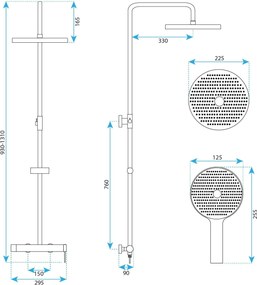 Комплект за душ Rea Foss Clif Brush Copper