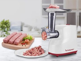 Месомелачка с приставка за домати Beper P102ROB200, 1200W, 3 ножа, ABS, Обратна функция, Бял