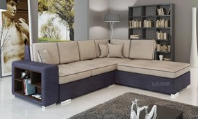 Ъглов диван Сена New с функция сън ракла и етажерка