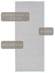 Сив килим за открито , 80 x 200 cm Karo - NORTHRUGS