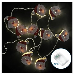 Aigostar - LED коледен гирлянд 20xLED/3xAA 3m топла бяла светлина Дядо Коледа