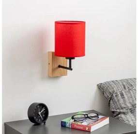 Brilagi - Аплик NUBILA WOOD 1xE27/25W/230V дъб/червен