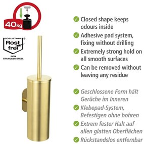 Самостоятелна четка за тоалетна от неръждаема стомана в златист цвят Orea Gold - Wenko