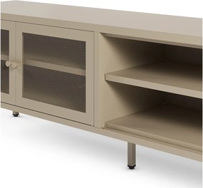 Кремава метална маса за телевизор 160x50x35 cm Fayna – Marckeric
