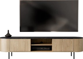 ТВ шкаф Lygrint II-черен мрамор - черно