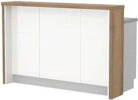 Островна кухненска пейка Hudson-Length: 150 cm.-White-Pacific Walnut