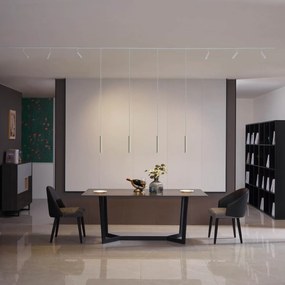 Модерна релсова система за осветление с 6 прожектора и 4 висящи лампи бежово и бяло 1-фазно - Slimline Uzzy Keno