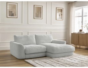Светлосив шенилов ъглов диван (десен ъгъл) Leonore – Bobochic Paris