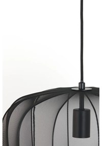 Черно висящо осветително тяло с текстилен абажур ø 40 cm Plumeria – Light &amp; Living