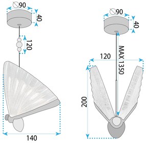 Висяща LED лампа LHJ105-1CP Gold