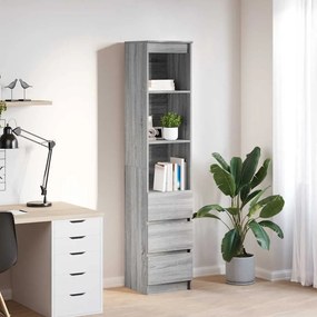 861666 vidaXL Висока дъска сив сонома 37,5x35x180 см инженерно дърво