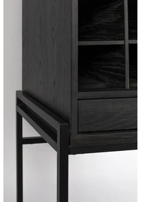 Черна дъбова стойка за вино за 20 бутилки, 89x181 cm Travis - Zuiver