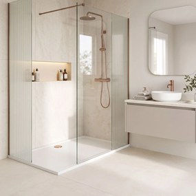 Корито за душ кабина-акрилно Rea Belmond White 80x100 Brush Copper