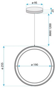 Висяща LED лампа APP1790-CP Black