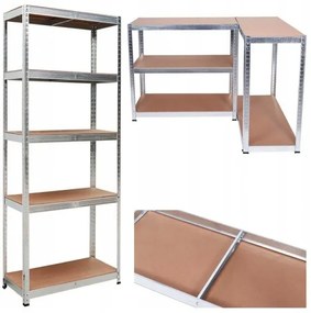 Стабилен метален стелаж за съхранение с 5 рафта 180 x 90 x 30 cm