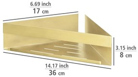 Ъглов самоносещ рафт за баня от неръждаема стомана в златист цвят Genova - Wenko