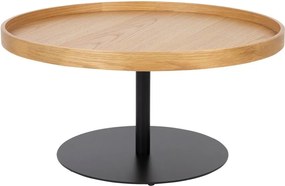 Кръгла масичка за кафе с дъбов плот в естествен цвят ø 70 cm Yuri L – White Label