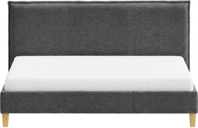 Тъмносиво двойно тапицирано легло с включена подматрачна рамка 180x200 cm Tina – Ropez