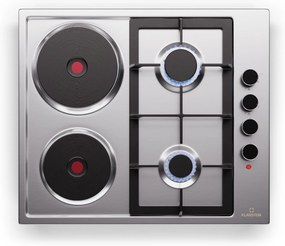 Klarstein MultiChef 4 Hot Plate електрическо и газово котлонно поле 4 зони за готвене 2 газови горелки 2 електрически котлона