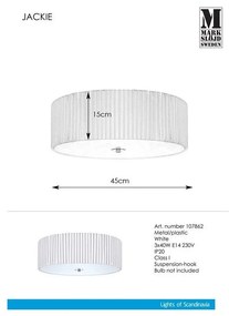 Бяло таванно осветително тяло Plafond 3L, ⌀ 45 cm Jackie - Markslöjd