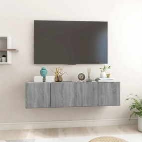 815871 vidaXL Висящ шкаф, сив сонома, 2 бр, 60x30x30 см, инженерно дърво
